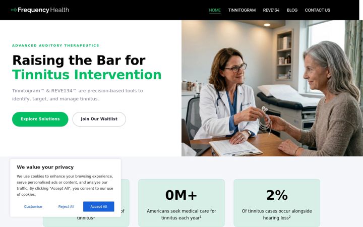 Snímek obrazovky frequencyhealth.ai