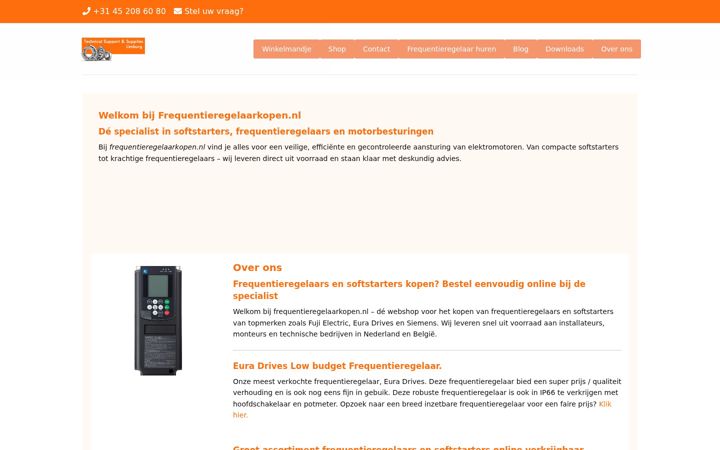 Screenshot of frequentieregelaarkopen.nl