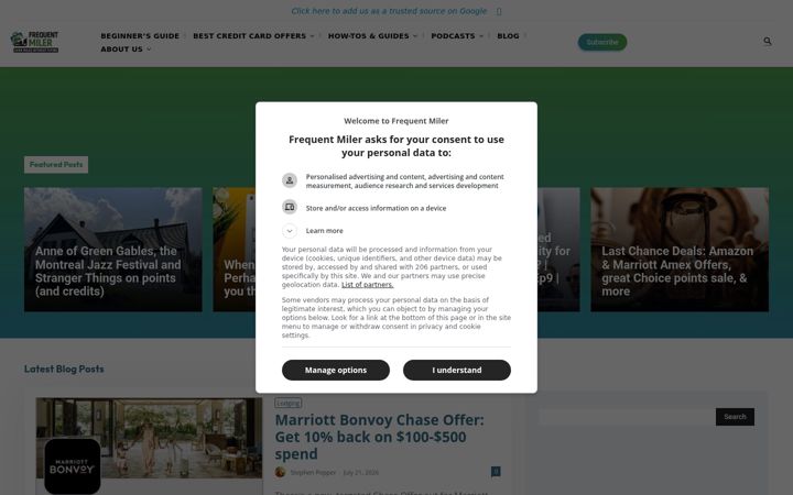 Screenshot of frequentmiler.com