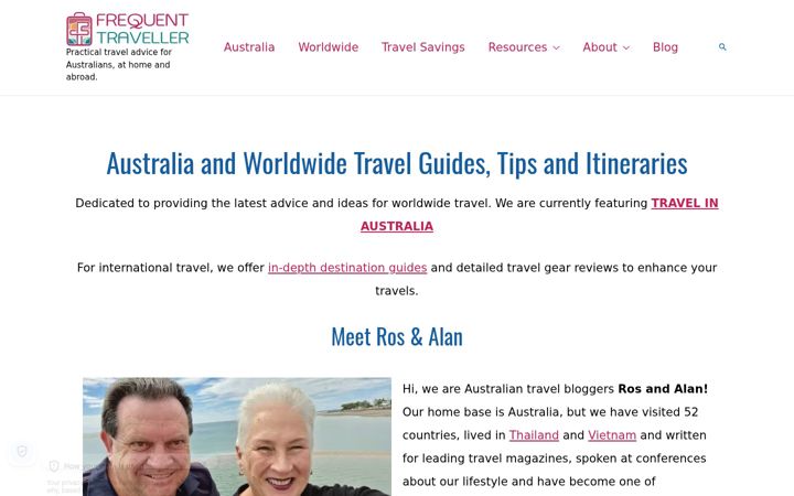 Snímek obrazovky frequenttraveller.com.au