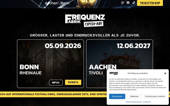 Snímek obrazovky frequenzfabrik.de
