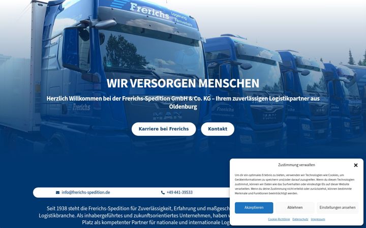 Screenshot of frerichs-spedition.de