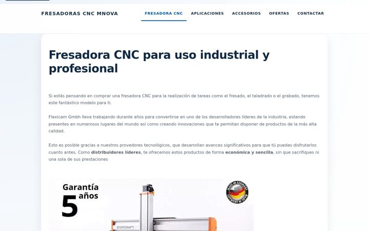 Screenshot of fresadoras-cnc-mnova.com