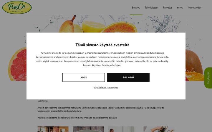 Skærmbillede af frescoravintolat.fi