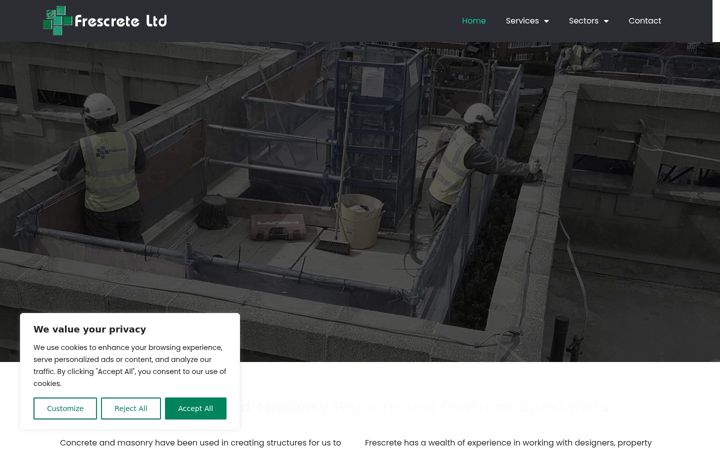 Screenshot of frescrete.co.uk