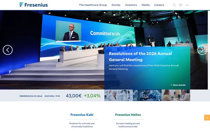 Screenshot of fresenius.com