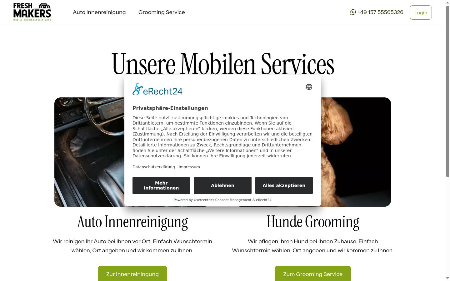 Screenshot tal-banner tal-kunsens muri qabel kwalunkwe interazzjoni