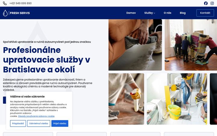 Snímek obrazovky fresh-servis.sk