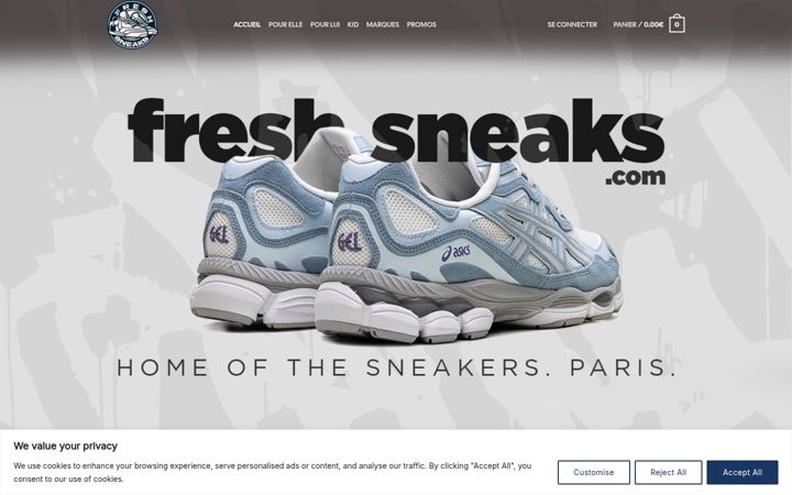 Screenshot of fresh-sneaks.com