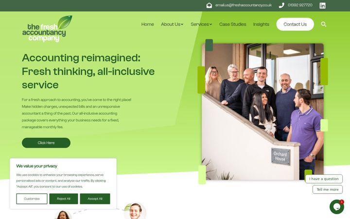 Snímek obrazovky freshaccountancy.co.uk
