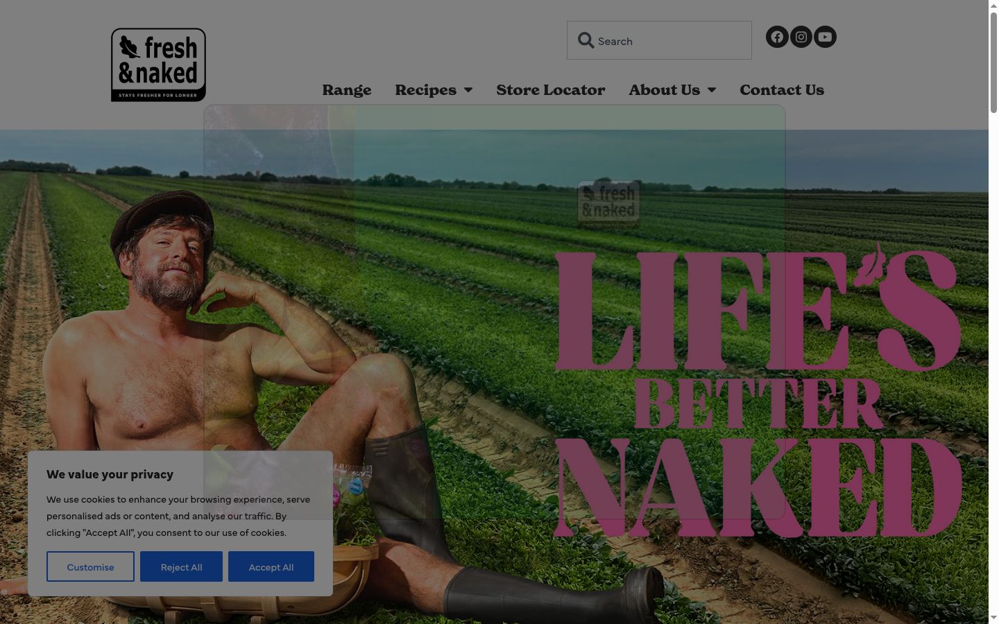 Screenshot del banner di consenso mostrato prima di qualsiasi interazione