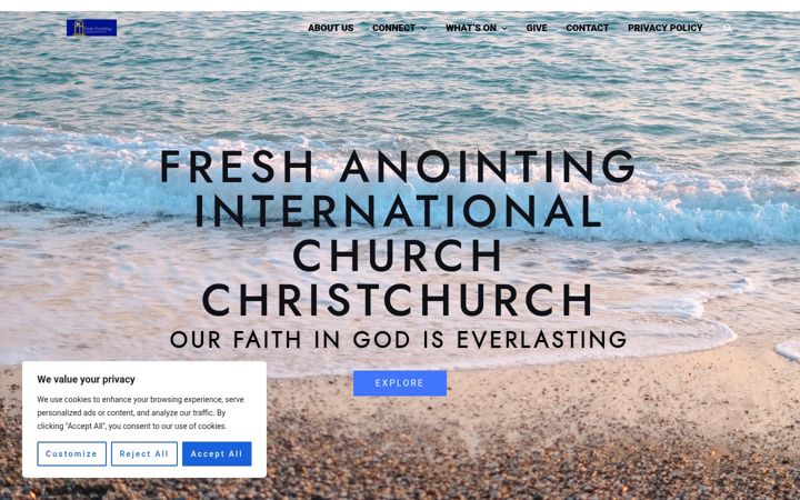Screenshot of freshanointing.org.nz