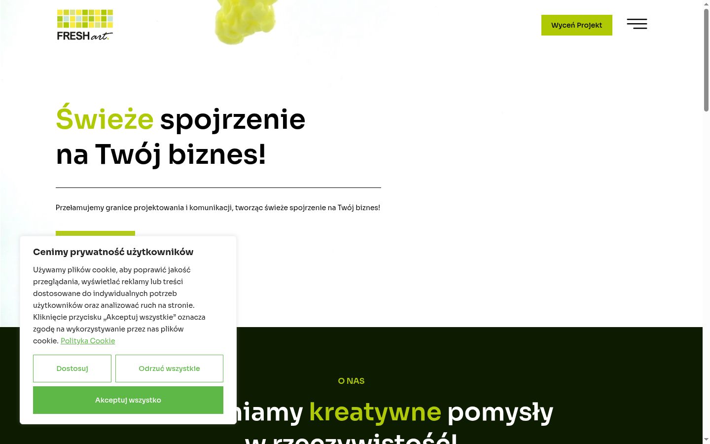 Screenshot del banner di consenso mostrato prima di qualsiasi interazione