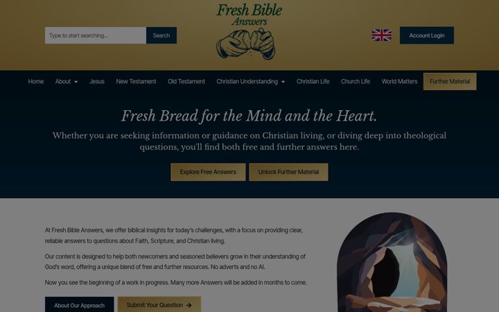 Screenshot of freshbibleanswers.com