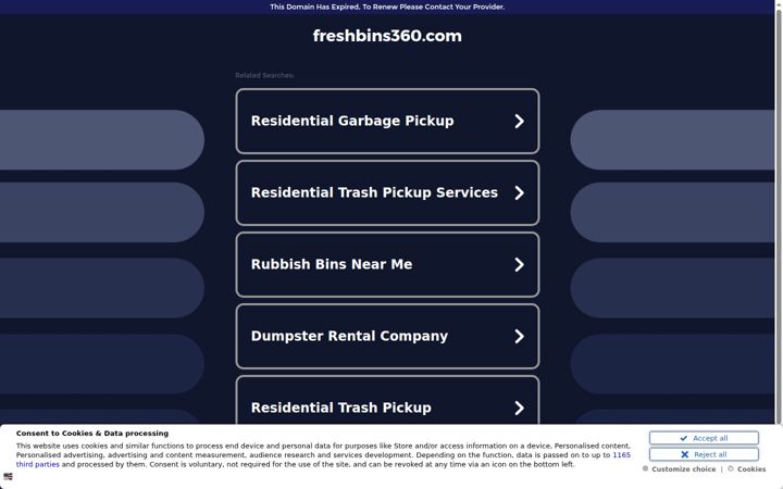 Screenshot ta' freshbins360.com