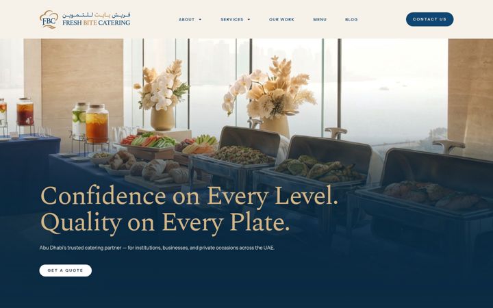 Screenshot of freshbitecatering.ae