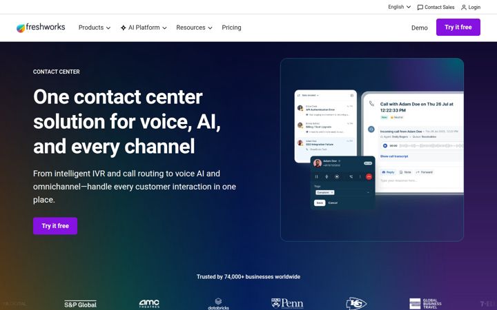 Screenshot of freshcaller.com