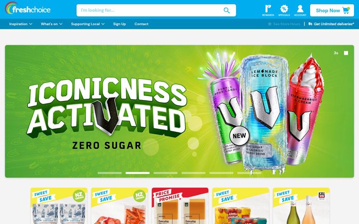 Snimka zaslona za freshchoice.co.nz