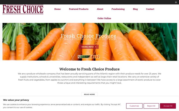 Skärmbild av freshchoiceproduce.ca