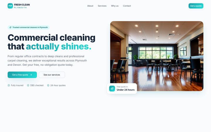 Screenshot of freshcleanplymouth.co.uk