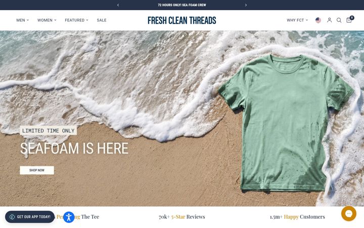 Екранна снимка на freshcleantees.com