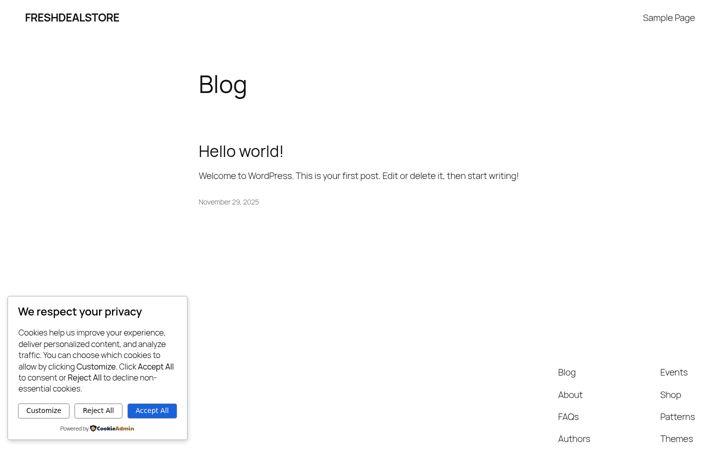 Screenshot of freshdealstore.com