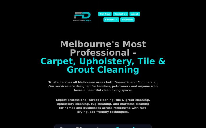 Snímek obrazovky freshdrycarpetcleaning.com.au