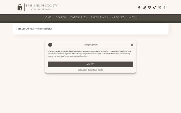 Screenshot of freshfindssociety.com