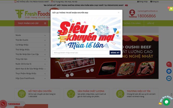 Screenshot of freshfoodsmart.vn
