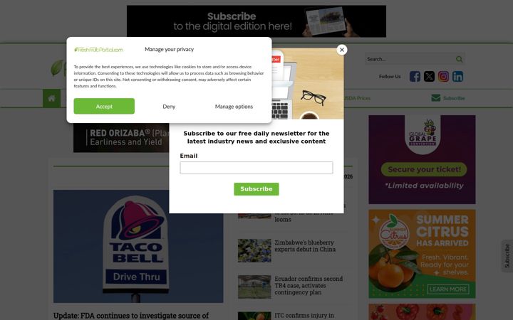 Zrzut ekranu freshfruitportal.com