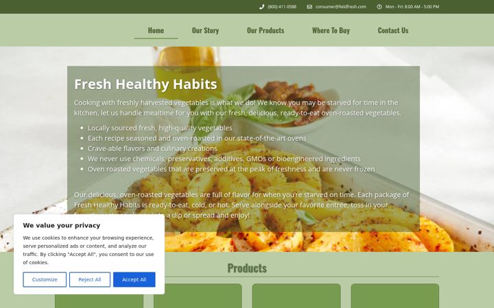 Screenshot of freshhealthyhabits.com