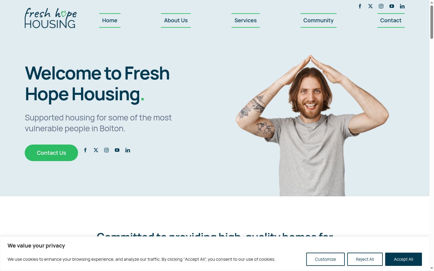 Screenshot del banner di consenso mostrato prima di qualsiasi interazione
