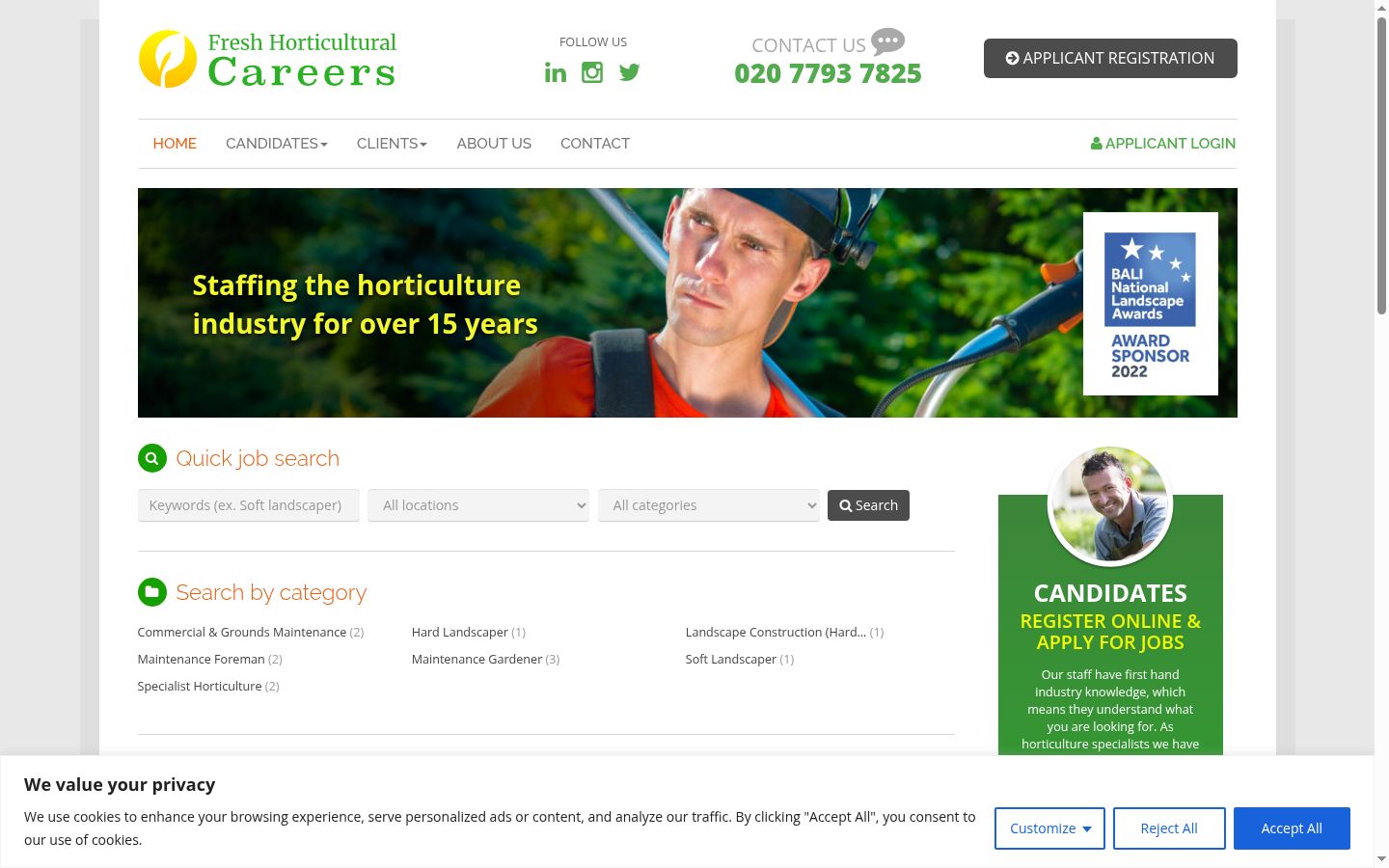 Screenshot of the consent banner shown before any interaction