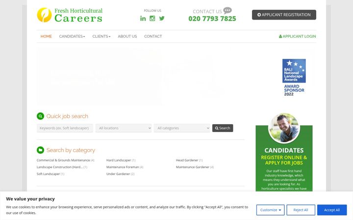 Screenshot of freshhortcareers.com