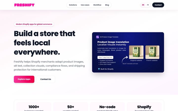 Screenshot of freshify.click