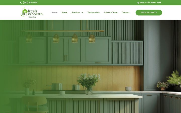 Screenshot of freshimpressionscleaning.com