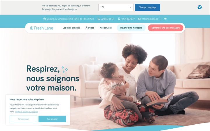 Screenshot του freshlane.be