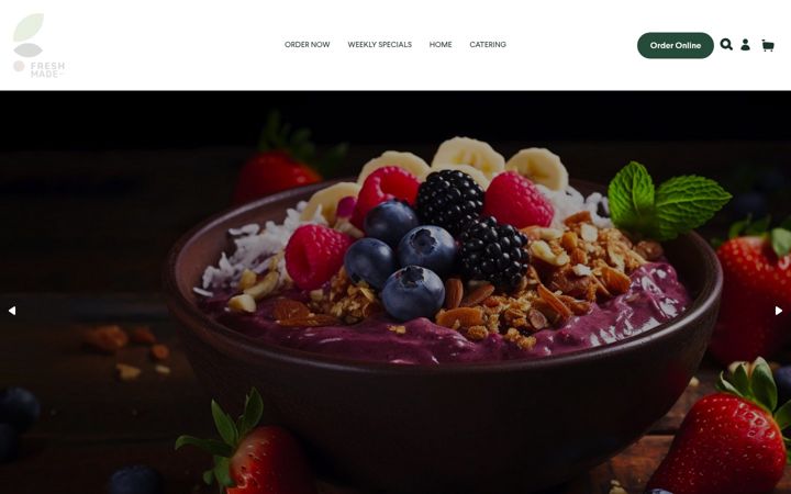 Screenshot of freshmadecafe.com