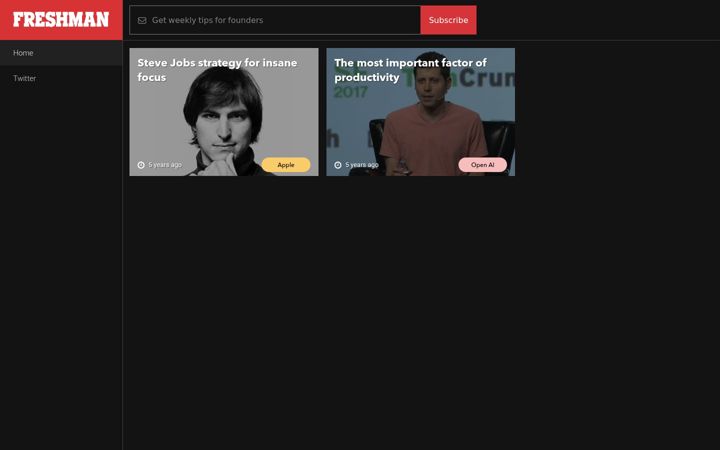 Screenshot of freshmanfounder.com