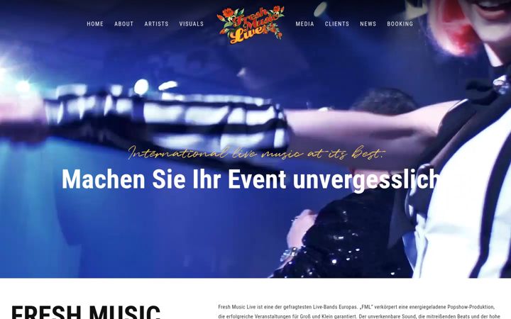 Screenshot ta' freshmusiclive.com