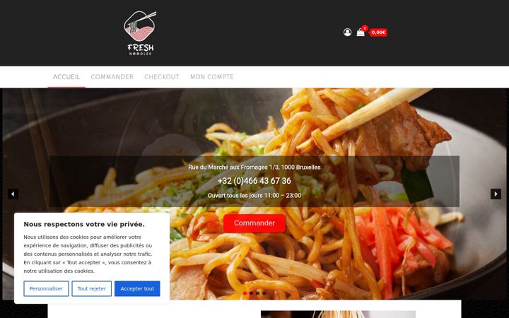 Screenshot του freshnoodles.be