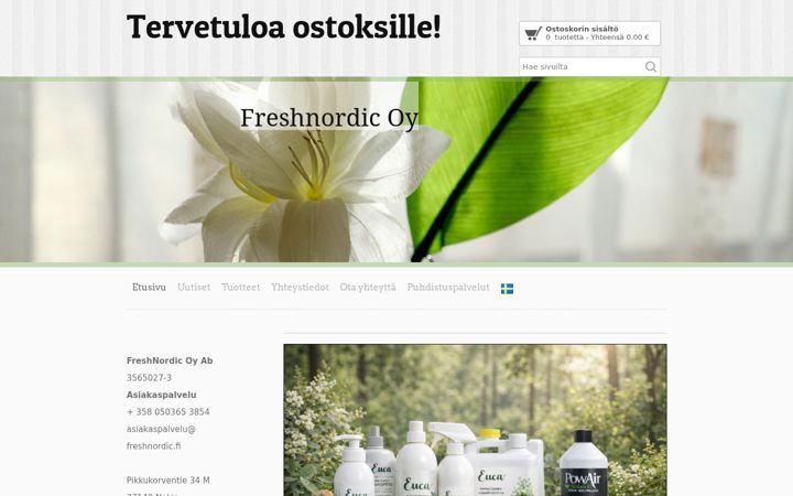 Captură de ecran a freshnordic.fi