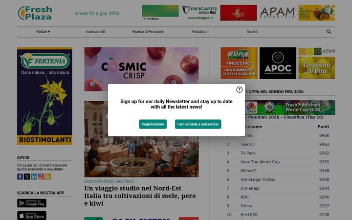 Screenshot of freshplaza.it