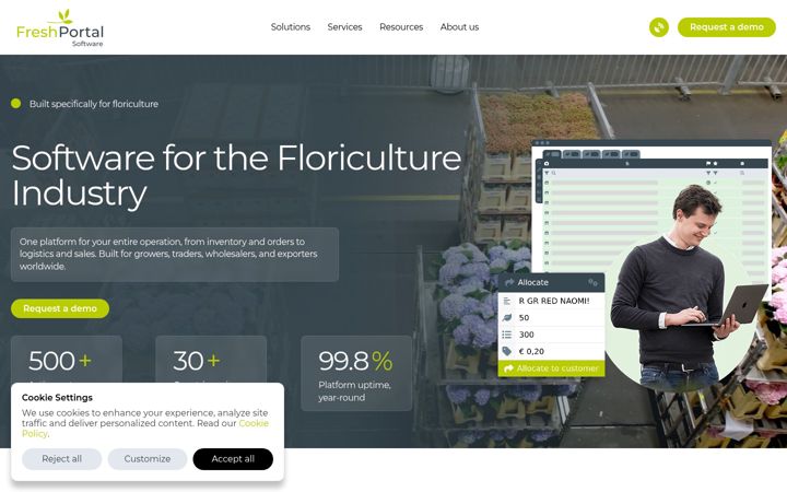 Snímek obrazovky freshportal.com