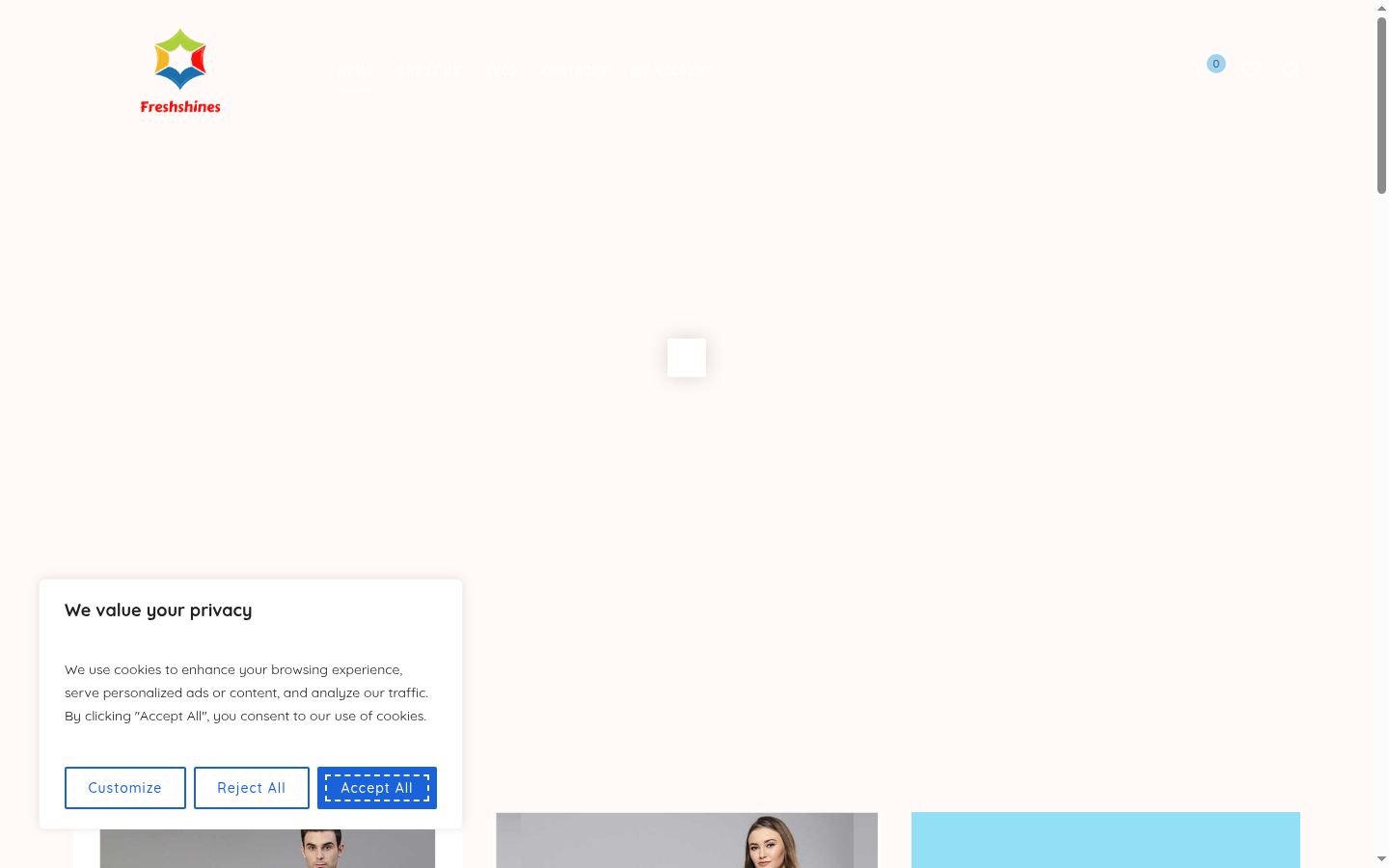 Screenshot des Einwilligungsbanners vor jeglicher Interaktion