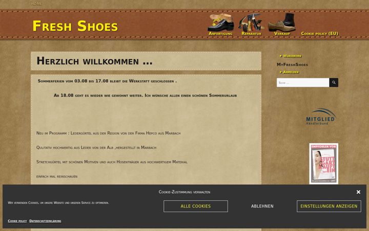 Skærmbillede af freshshoes.de