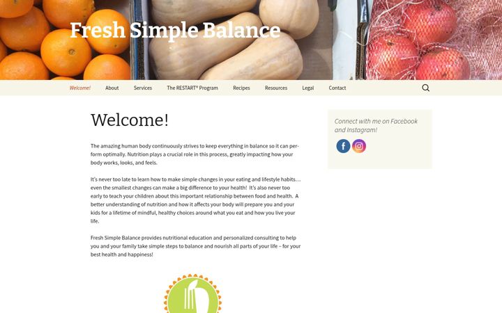 Screenshot of freshsimplebalance.com