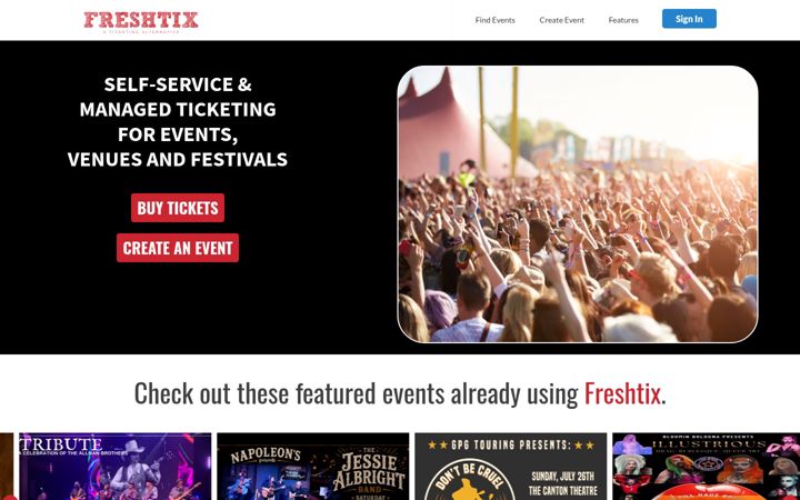 Screenshot of freshtix.com