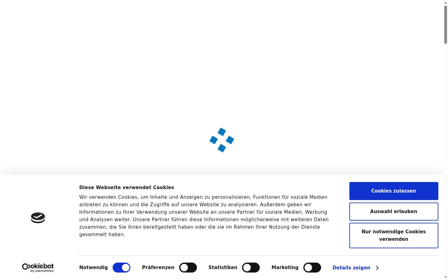Screenshot of the consent banner shown before any interaction