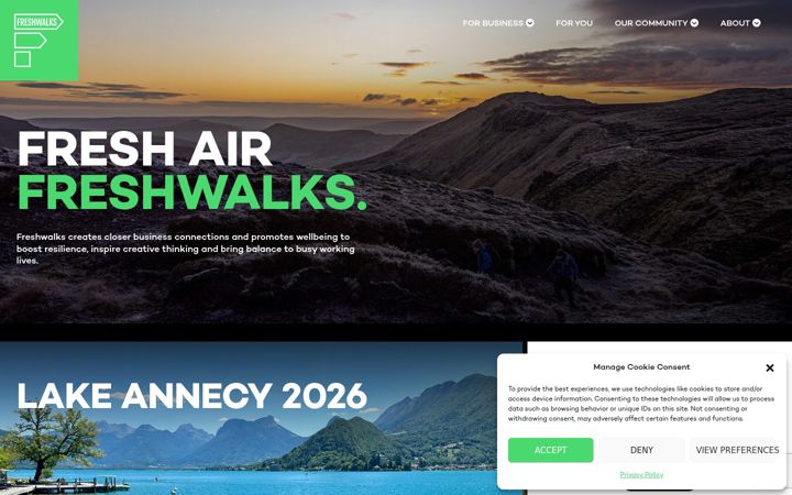 Screenshot ta' freshwalks.co.uk